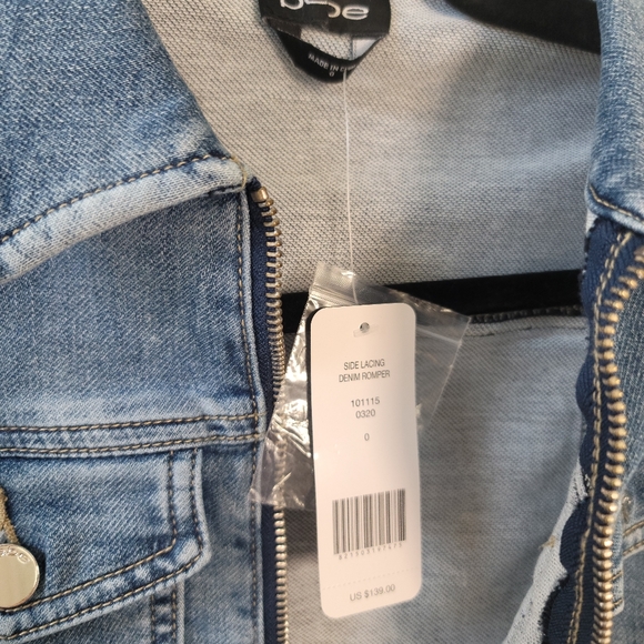 Bebe jean romper jumpsuit size 0 XS XXS NWT - Picture 5 of 6